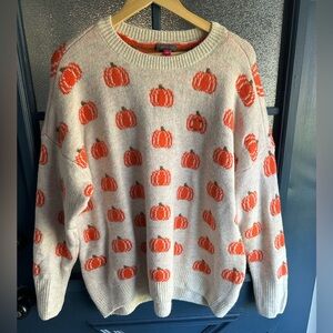 Vince Camuto Cream and Orange Pumpkin Sweater